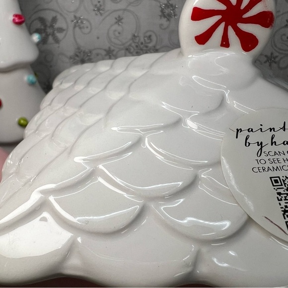 LANG Christmas Pale Pink Peppermint Gingerbread Candy Cane Ceramic Xmas Teapot - Picture 11 of 12